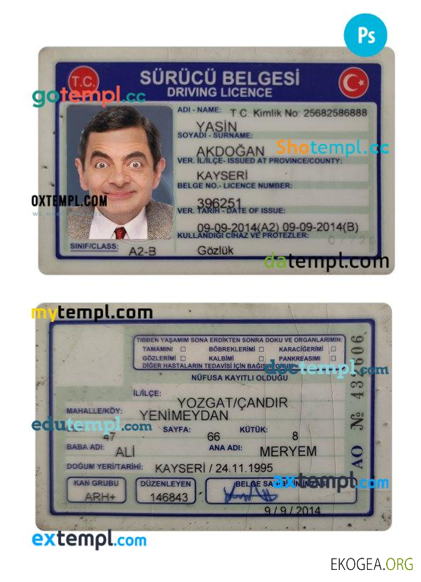 Turkey driving license 2014 present